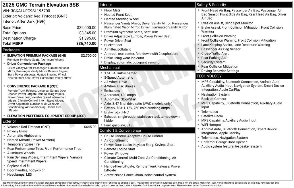 2025 GMC Terrain Elevation